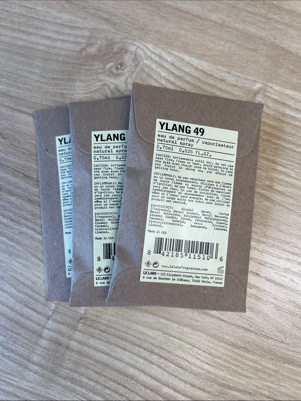 Le Labo YLang 49 samples Set set of 3